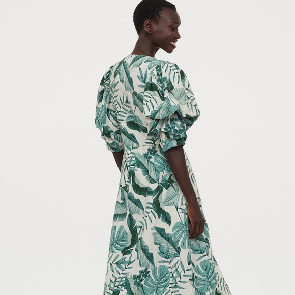 NWT Johanna Ortiz for H&M Natural White Leaf Dress - Picture 8 of 13